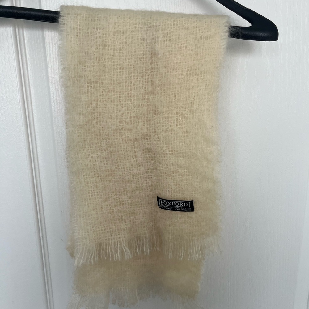 Cream Mohair Wool Scarf